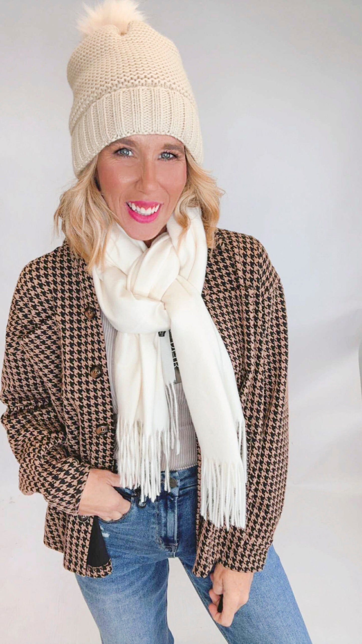 Off White Pasjmina Scarf - Final Sale