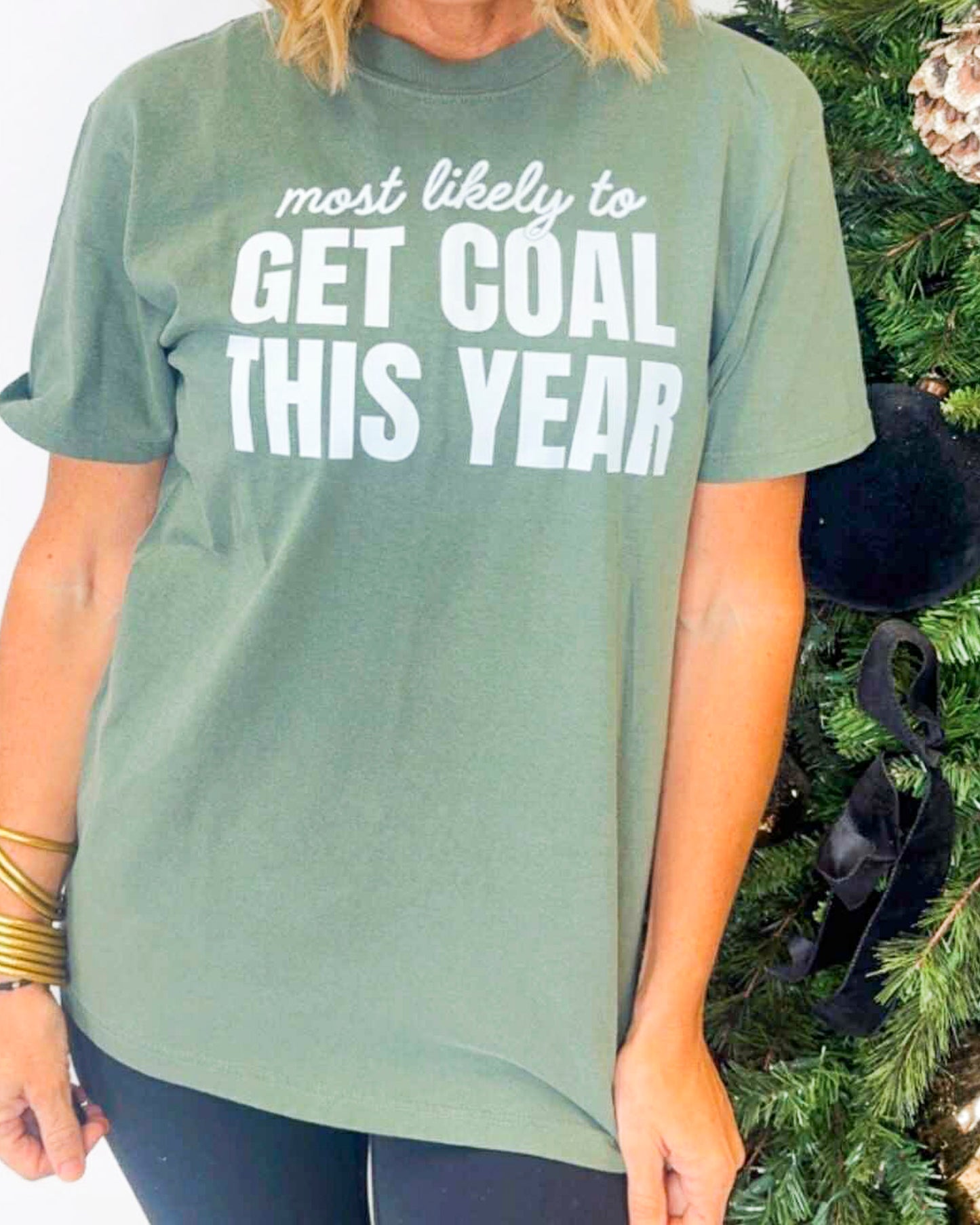 Most Likely... Get Coal This Year Garment-Dyed Graphic T-shirt | Comfort Colors