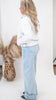 Tummy Control High Rise Wide Cuffed Denim Jeans | RISEN
