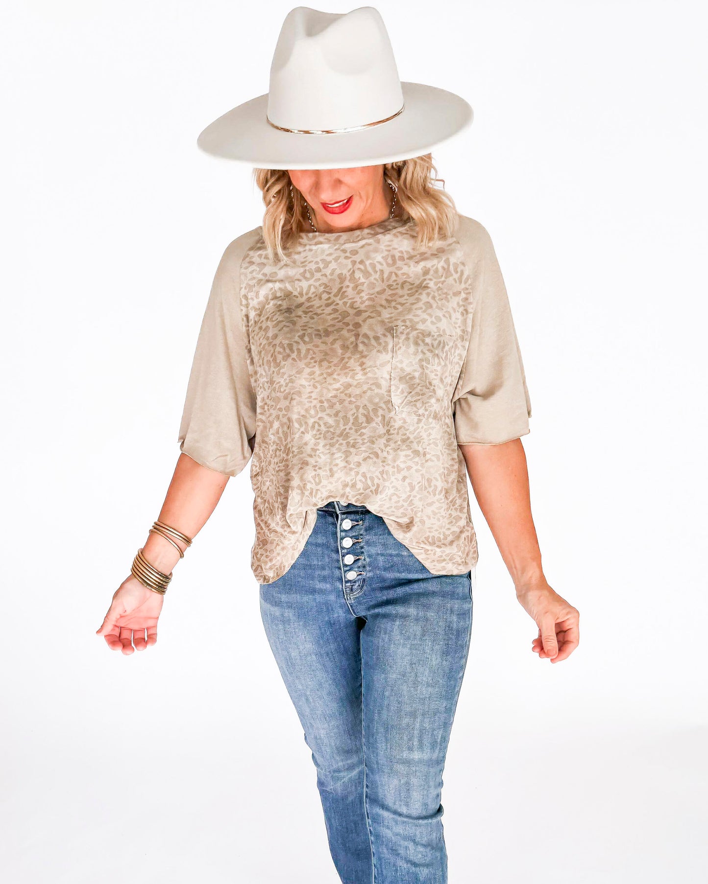 Leopard Colorblock Loose Fit Tee | POL