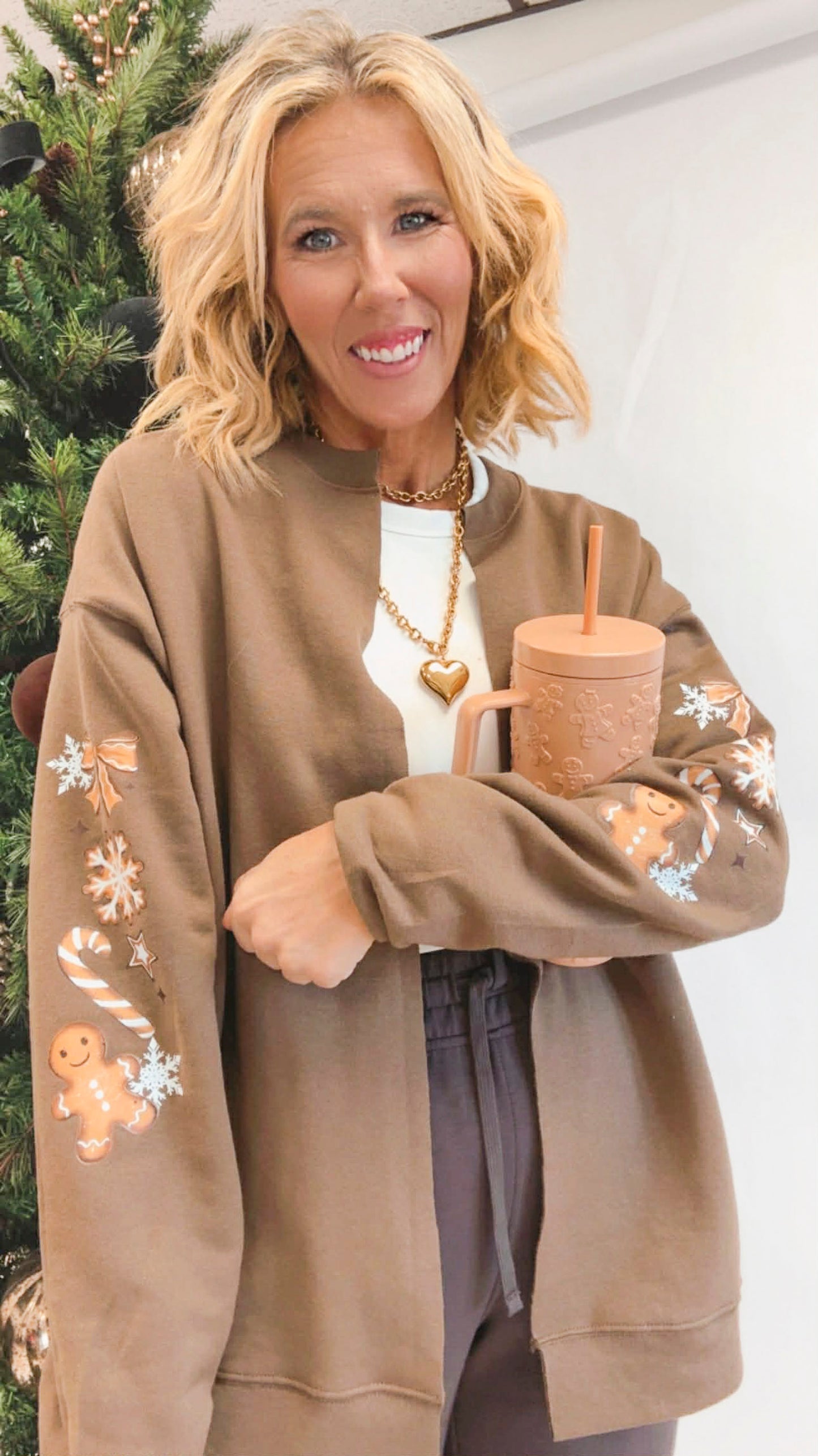 Gingerbread Custom Sweatshirt Cardigan - DEAL