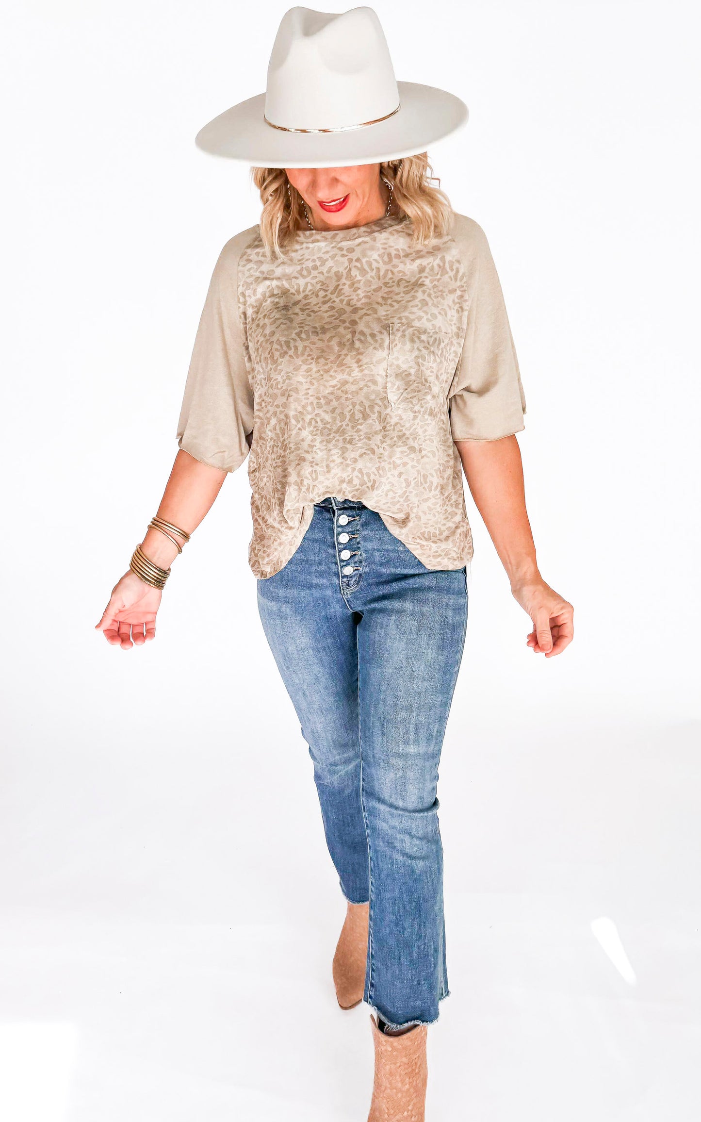 Leopard Colorblock Loose Fit Tee | POL