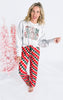 Holly Jolly Patchwork Crew Neck Graphic Sweatshirt