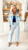 Striped High Waist Cropped Wide Leg Pants