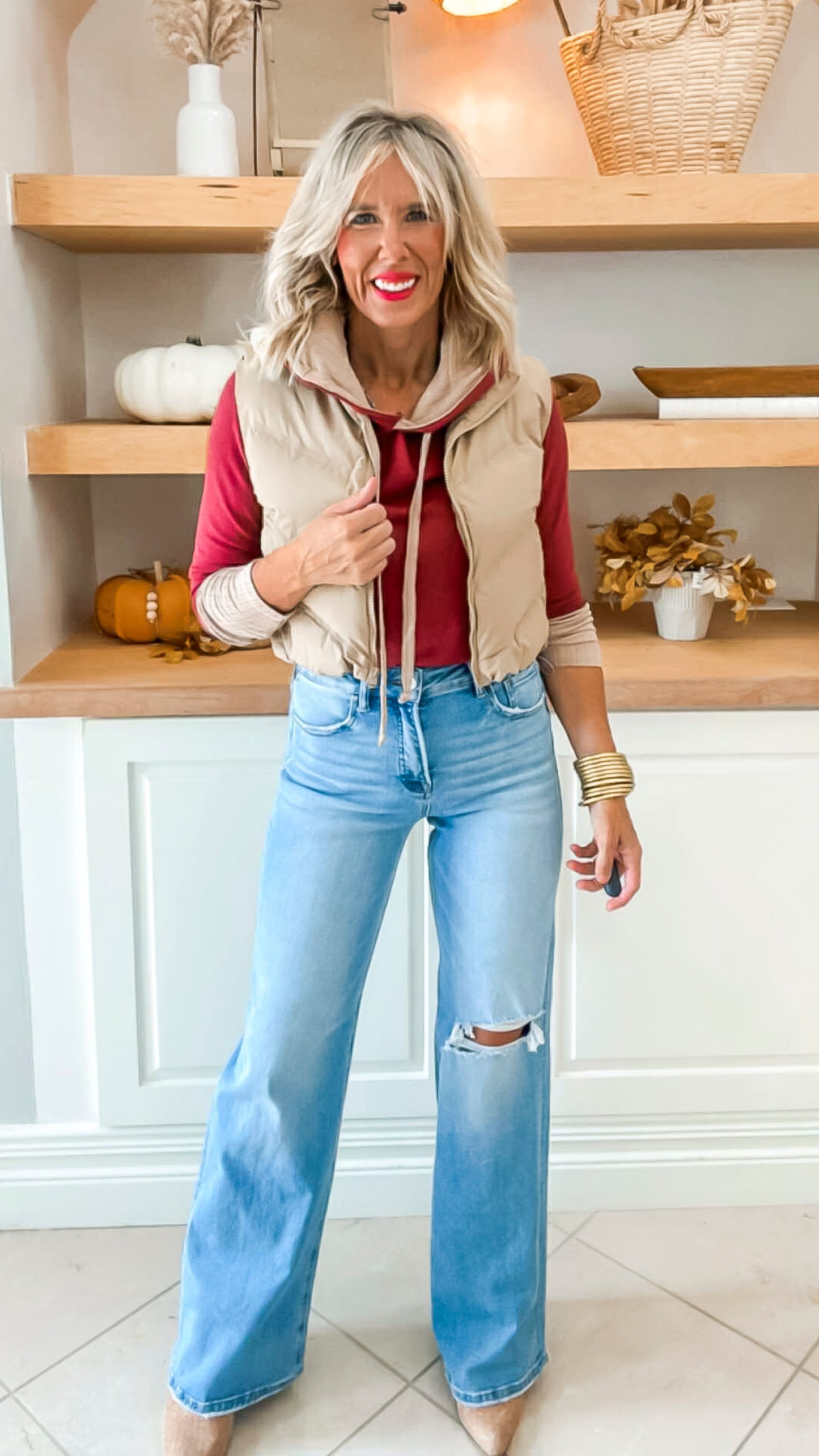 Thermal Knit Jacquard Rib Knit Hoodie Top (2 COLORS)
