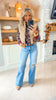 Burgundy Floral Terry Sweater