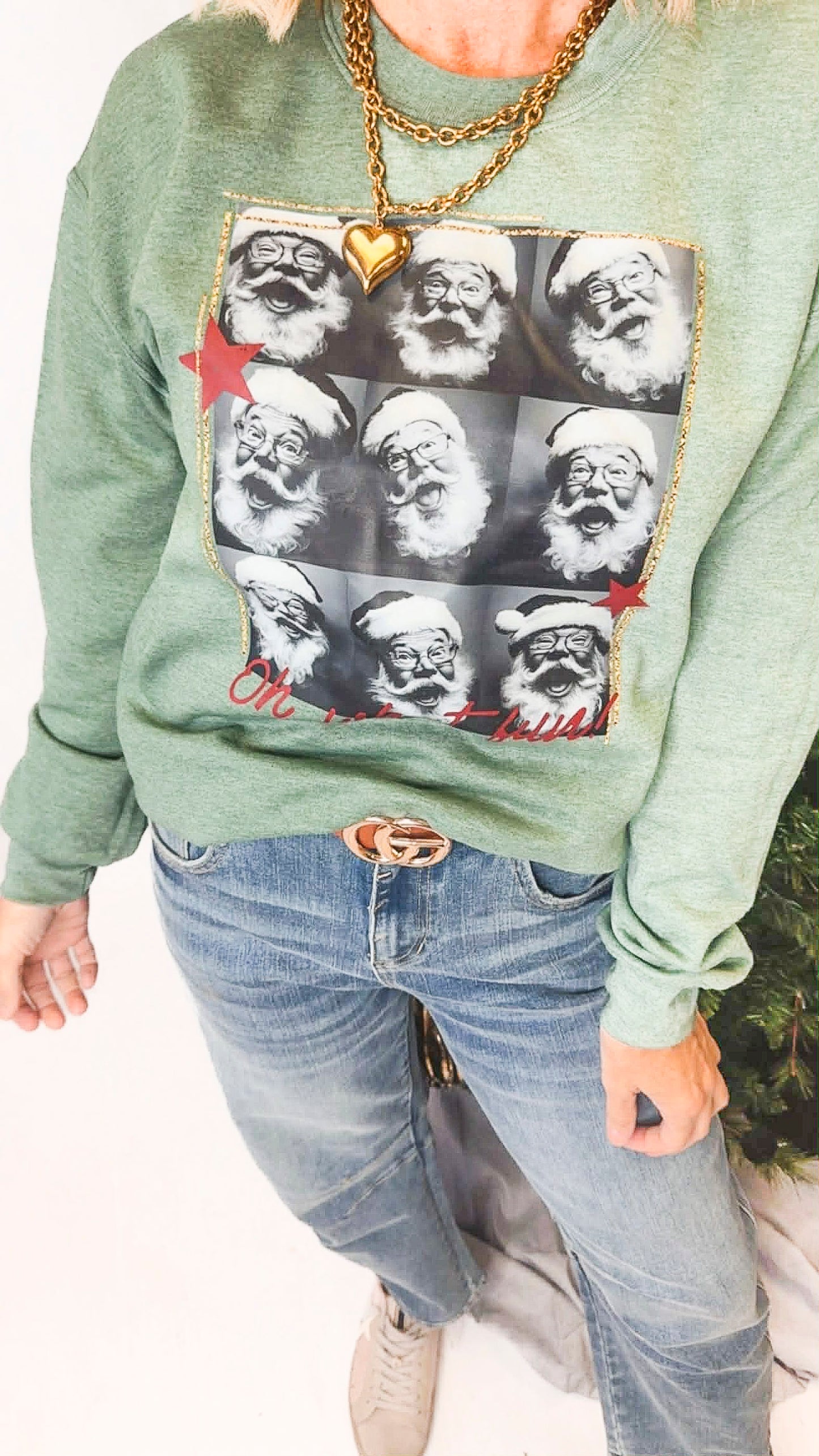 Oh What Fun Santa Crewneck Graphic Sweatshirt