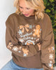 Gingerbread Wishes Brown Crewneck Graphic Sweatshirt *DEAL*