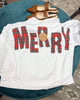 Plaid Merry Lettering Christmas Fleece Sweatshirt | BIBI *LA LIVE PREORDER