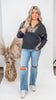 Leopard Colorblock Quarter Zip Pullover | SALTY WAVE