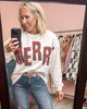 Plaid Merry Lettering Christmas Fleece Sweatshirt | BIBI *LA LIVE PREORDER