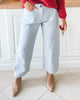Striped High Waist Cropped Wide Leg Pants