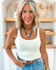 Two Tone U Neckline Seamless Tank