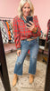 Christmas Plaid V Neck Collared Top | BIBI *LA LIVE PREORDER