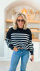 The Tessa Exposed Seam Striped Oversized Sweater | Zenana (8 COLORS) *DEAL*