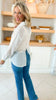 Textured Shimmer Button Up Blouse Top