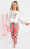 Holly Jolly Patchwork Crew Neck Graphic Sweatshirt