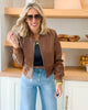 Autumn Brown Bomber Jacket