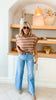 The Kylie Striped Cropped Mock Neck Sweater | Zenana (4 COLORS) *DEAL*