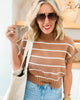The Kylie Striped Cropped Mock Neck Sweater | Zenana (4 COLORS) *DEAL*