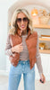 Layered in Leather Puffer Vest (2 COLORS)