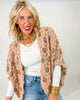 Mocha Chenille Crochet Cardigan | POL