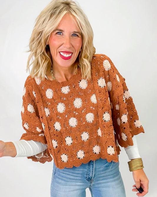 Rustic Charm Crochet Top | POL