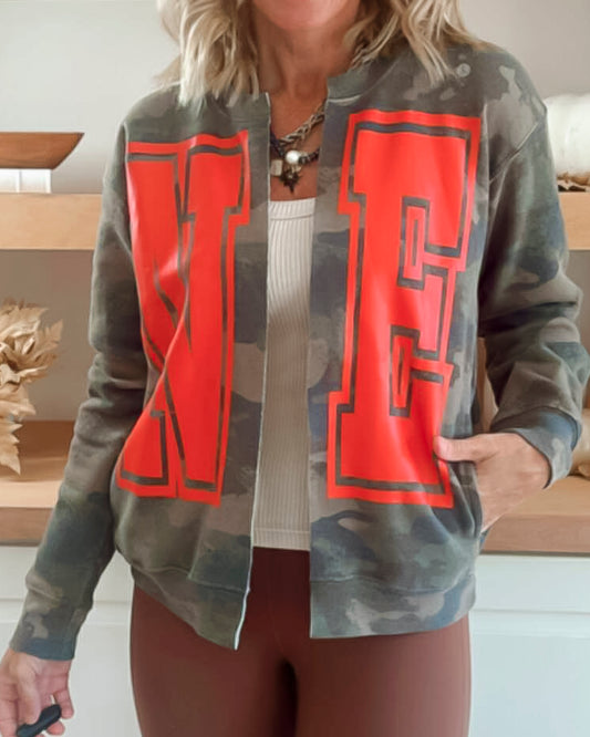 Nebraska Camo Custom Sweatshirt Cardigan