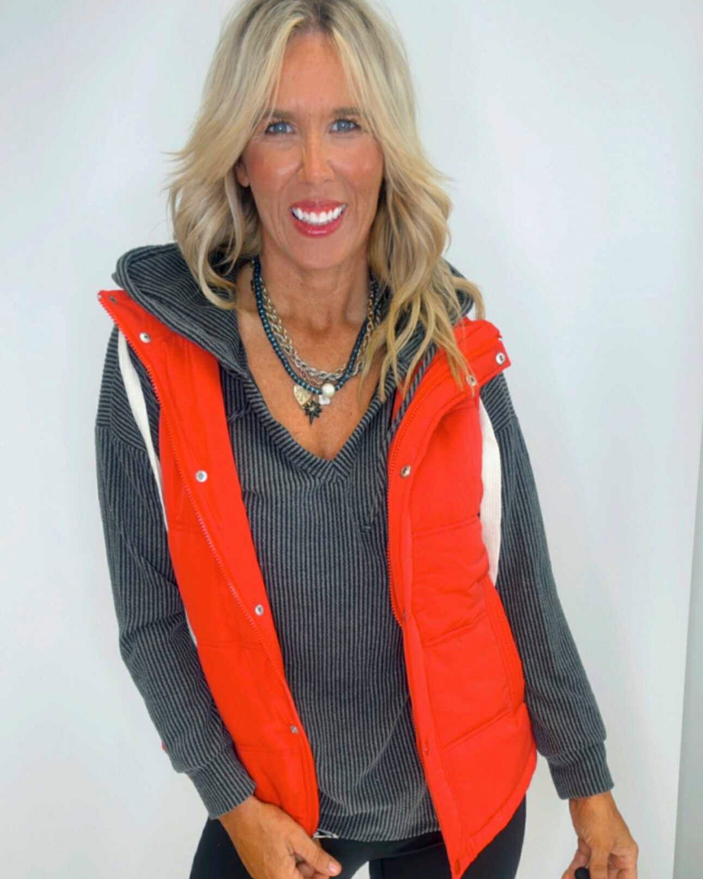 Red Switch Puffer Vest w/ 2 Detachable Hoodies | SALTY WAVE *DEAL* START SHIP DATE: LATE NOV
