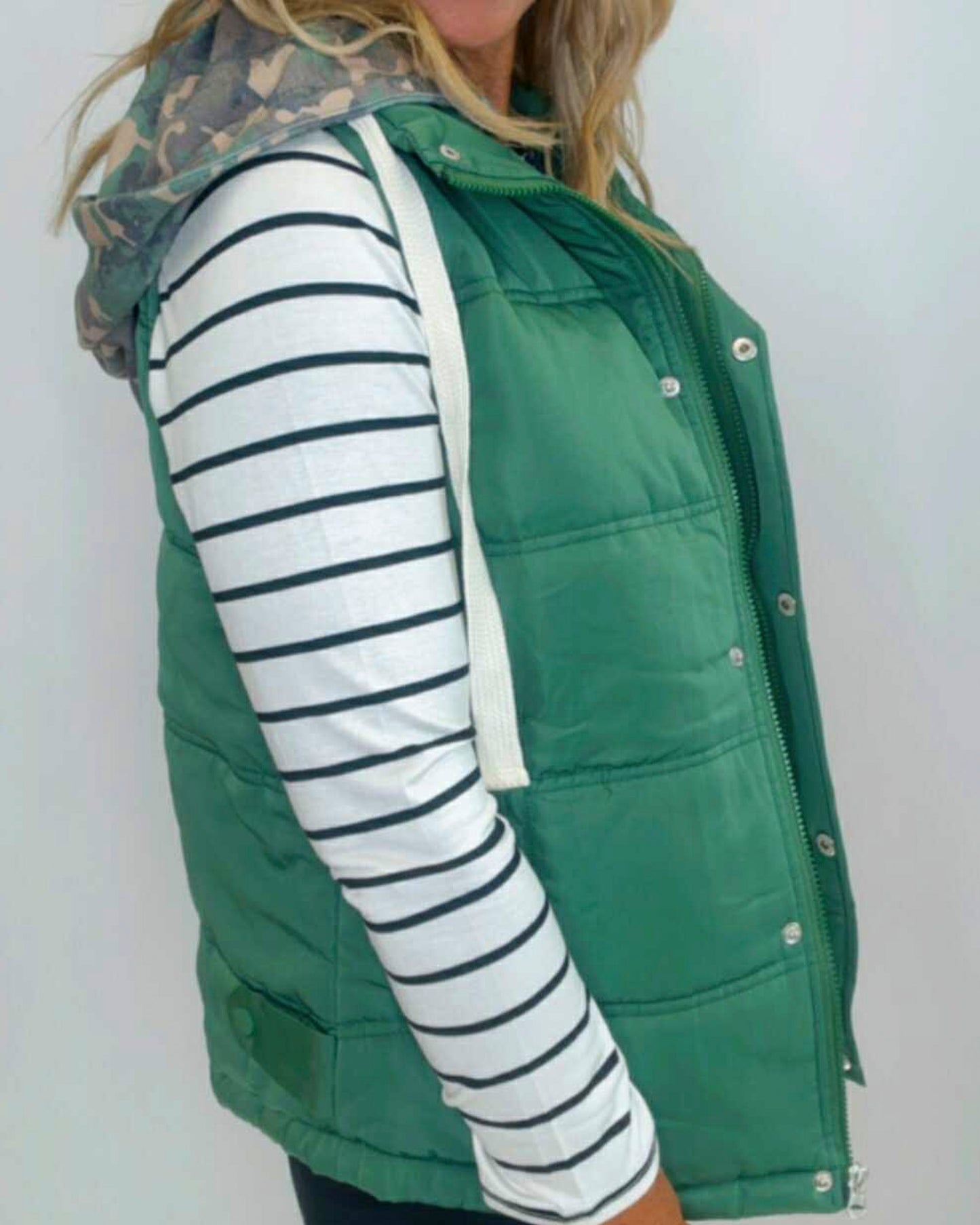 Forest Green Switch Puffer Vest w/ 2 Detachable Hoodies | SALTY WAVE *DEAL* Preorder NOV Shipdate