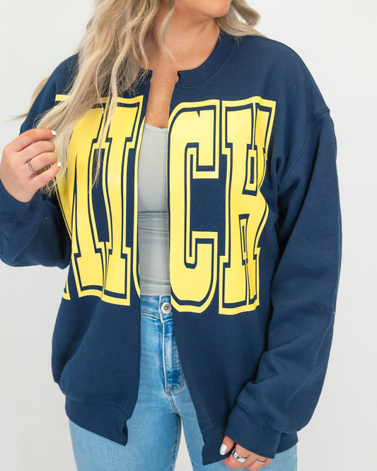 HAIL MICHIGAN State Custom Sweatshirt Cardigan