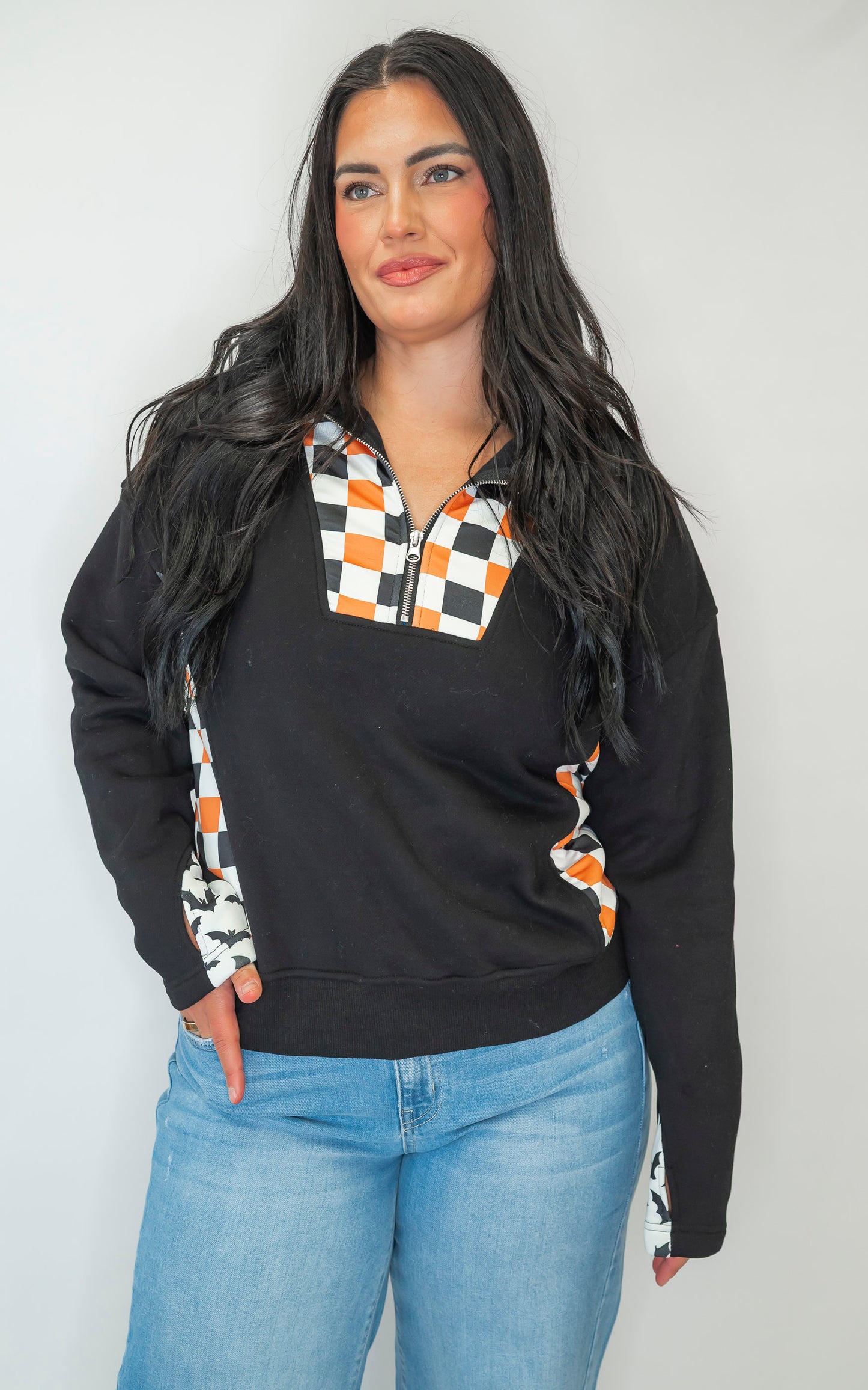 The Checkmate Spooky Delaney Half-Zip Pullover | SALTY WAVE *START SHIP DATE: OCT 20TH (DEAL)