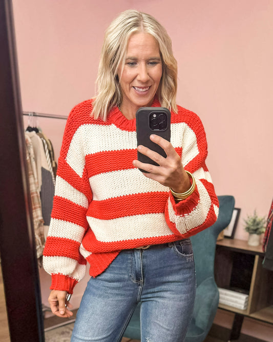 Stripe Chunky Sweater Top | BIBI *LA LIVE PREORDER*