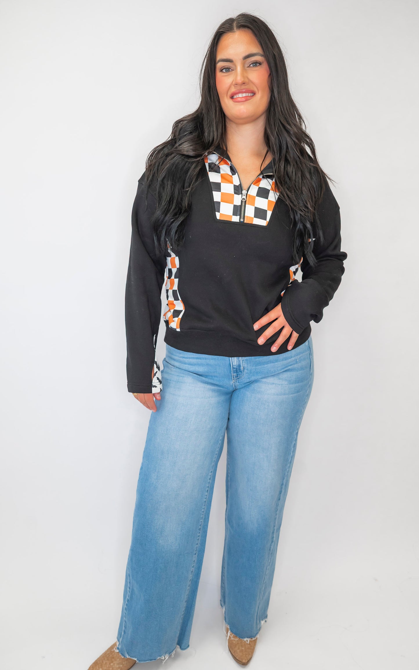 The Checkmate Spooky Delaney Half-Zip Pullover | SALTY WAVE *START SHIP DATE: OCT 20TH (DEAL)