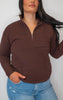 On Repeat Brown Half-Zip Pullover | SALTY WAVE