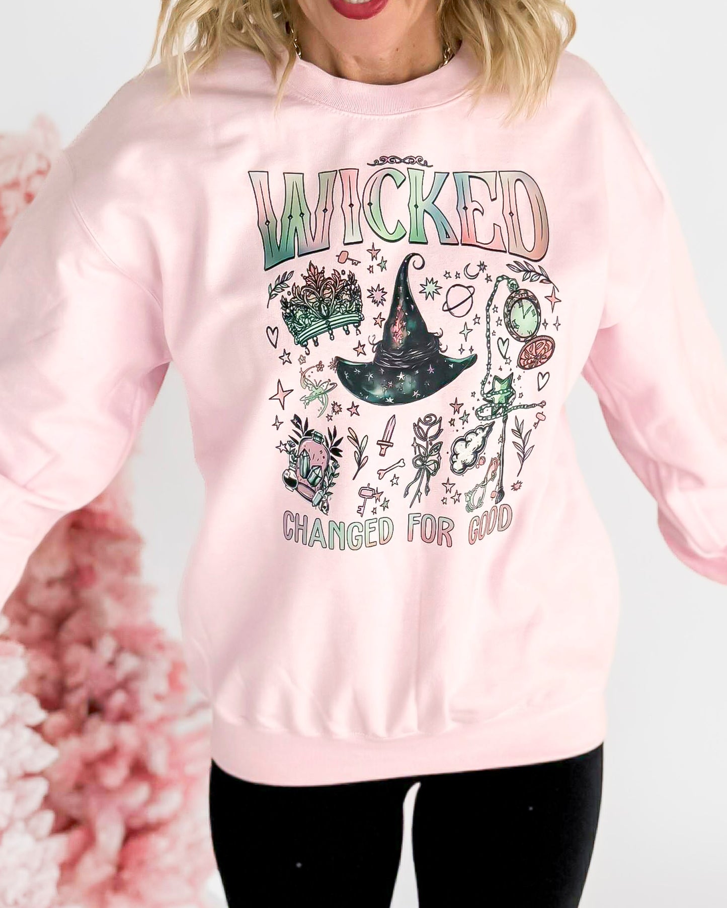 Wicked Changed for Good Crew Neck Graphic Sweatshirt