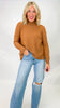 Mock Neck Boxy Pullover Sweater Top (2 COLORS)