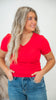The Aria Basic Cotton V-neck Short Sleeve Tee | Zenana (5 COLORS) *DEAL*