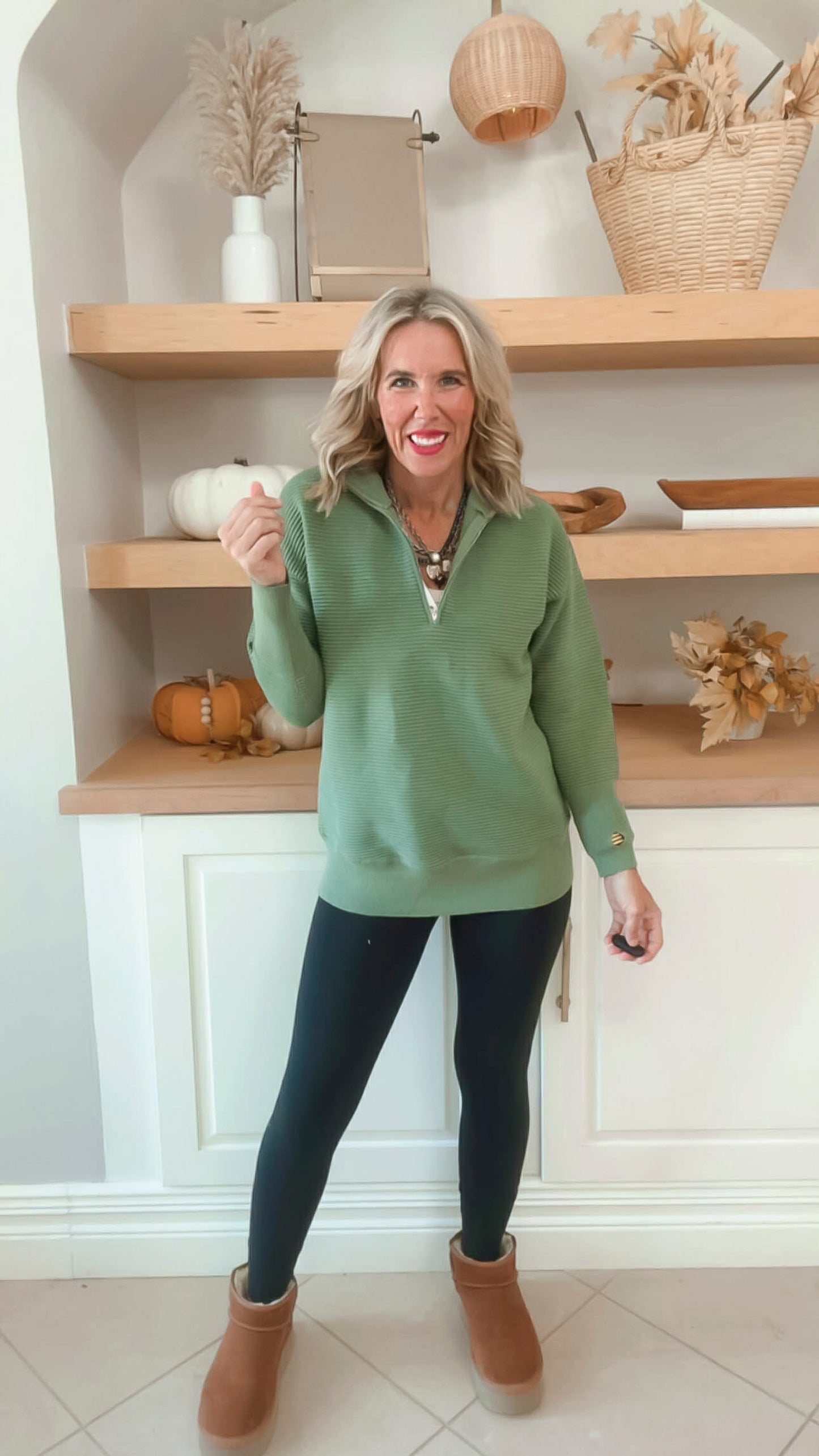 On Repeat Olive Half-Zip Pullover | SALTY WAVE *PREORDER - START SHIP DATE OCT 25TH