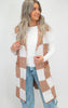 Mocha Checked Long Sweater Vest | SALTY WAVE