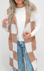Mocha Checked Long Sweater Vest | SALTY WAVE