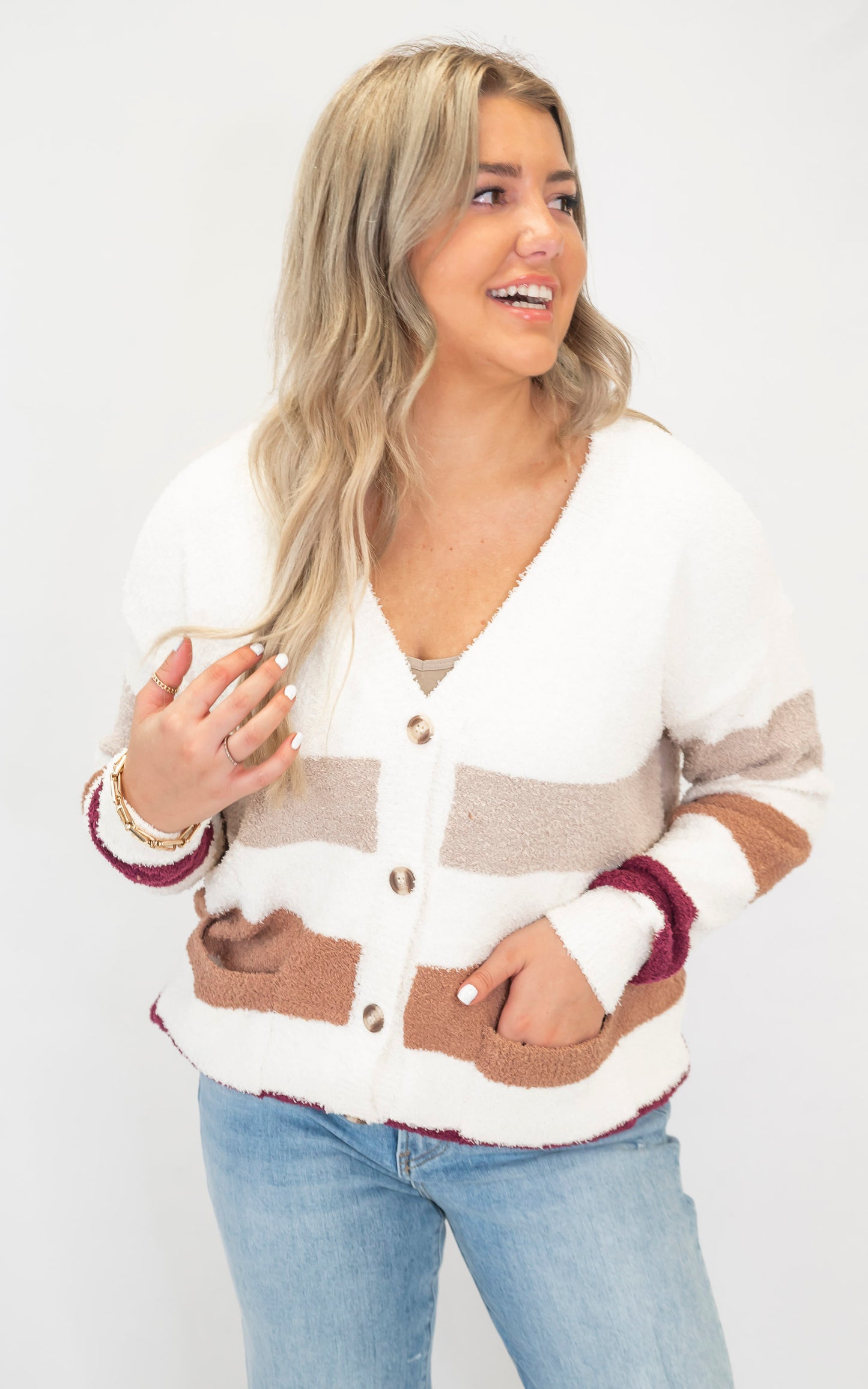 Button Bliss Stripe Cardigan by Salty Wave (2 COLORS)