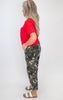 Camo High Rise Ankle Barrel Double Roll Up Pants | RISEN