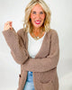 Mocha Chenille Relaxed Fit Cardigan | POL