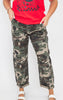 Camo High Rise Ankle Barrel Double Roll Up Pants | RISEN