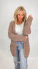 Mocha Chenille Relaxed Fit Cardigan | POL