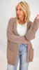 Mocha Chenille Relaxed Fit Cardigan | POL