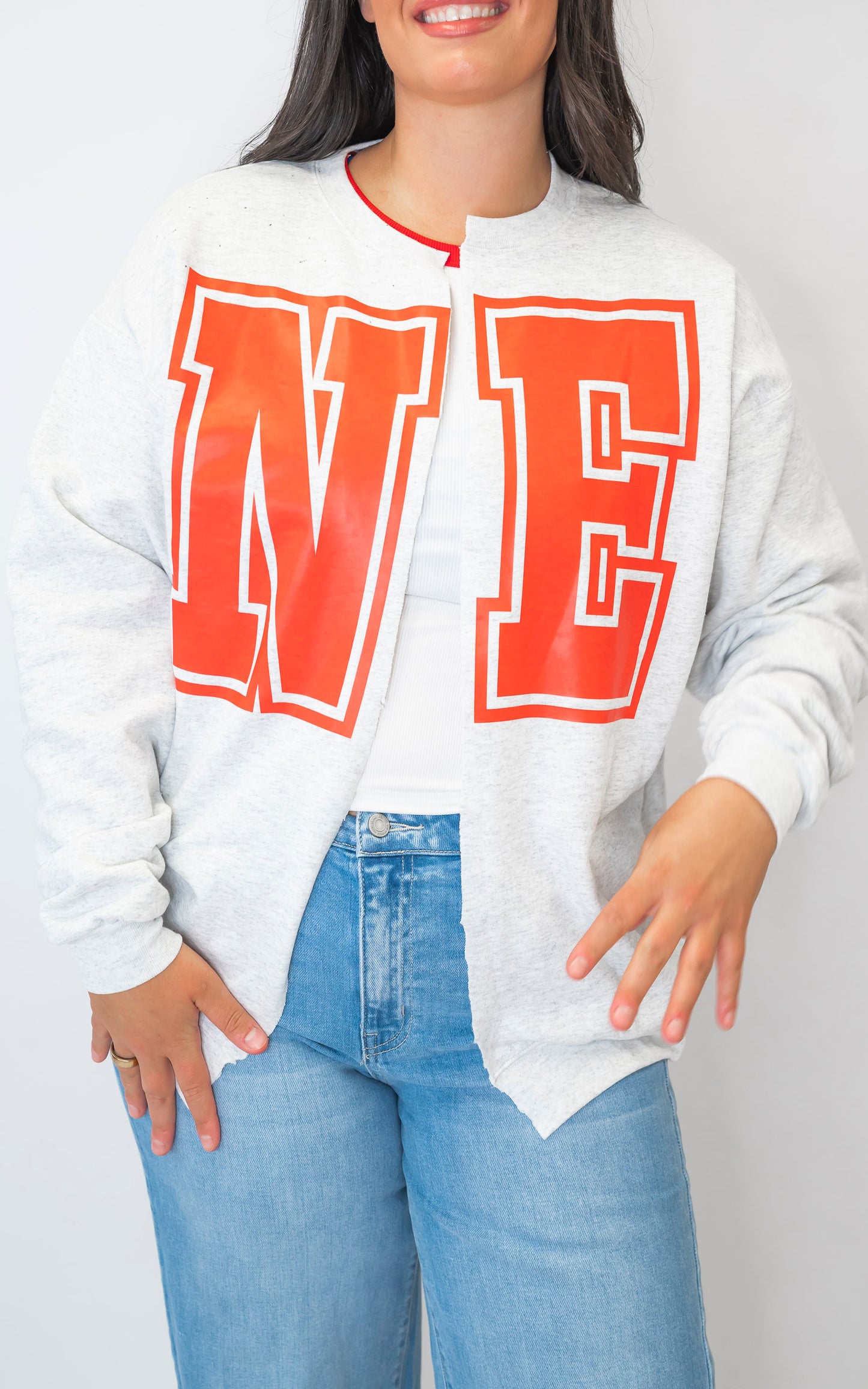 NE (Nebraska) State Custom Sweatshirt Cardigan