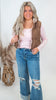 Mocha Full-zip Reversible Plaid Puffer Vest *DEAL*