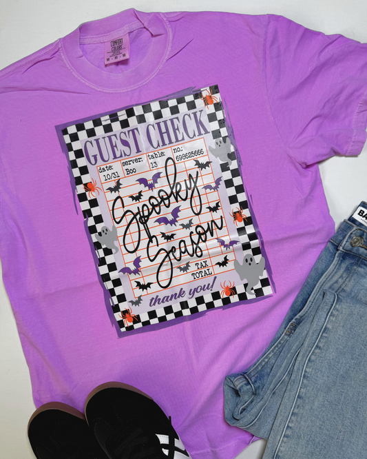 Spooky Season Guest Check Garment Graphic T-shirt
